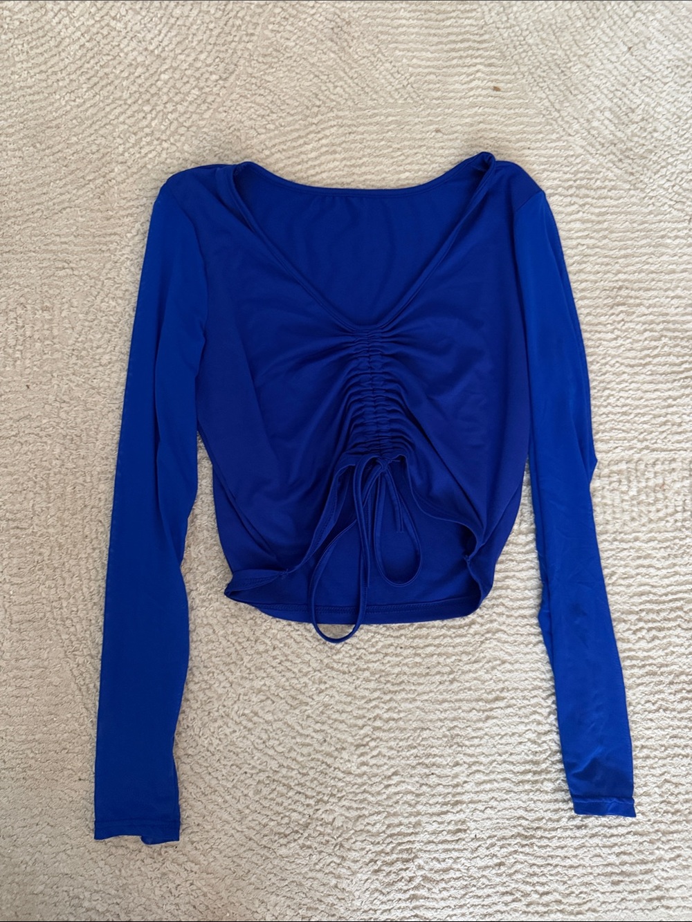 Amazon Royal Blue Ruched Long-Sleeve Top